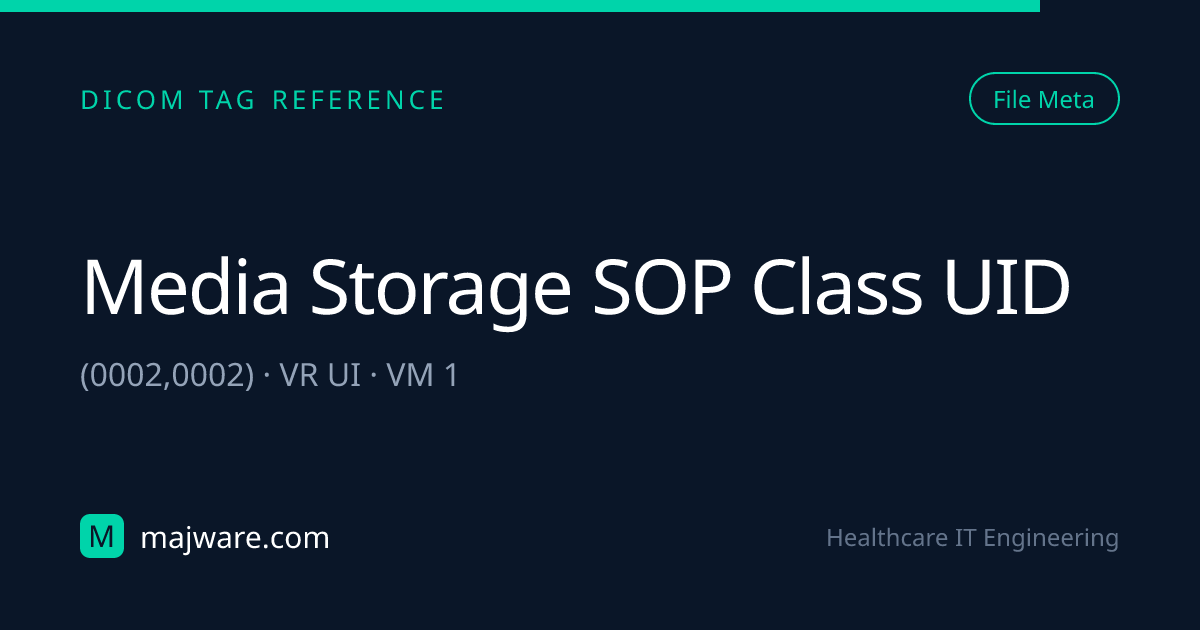 (0002,0002) Media Storage SOP Class UID — DICOM Tag Reference | Majware ...