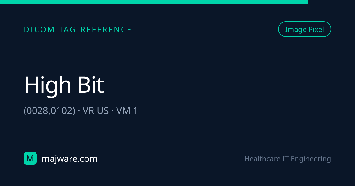 (0028,0102) High Bit — DICOM Tag Reference | Majware | Majware