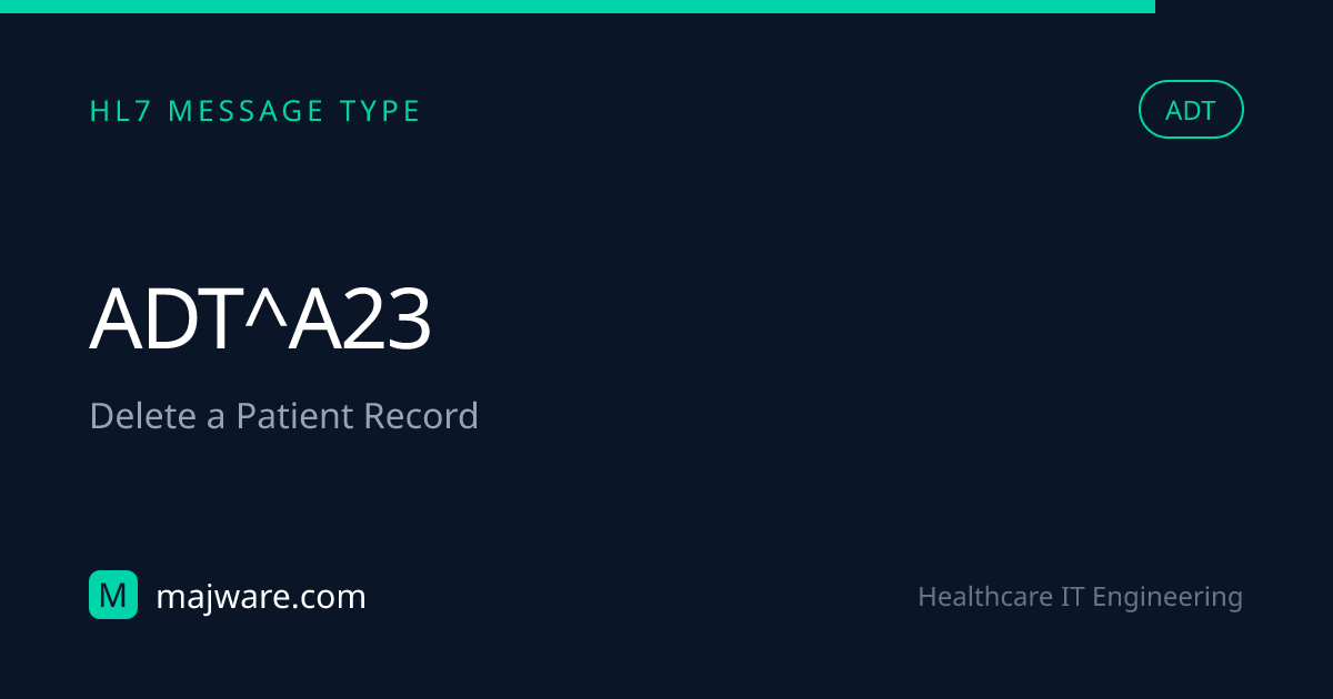 HL7 ADT^A23 — Delete a Patient Record | Message Structure & Examples ...