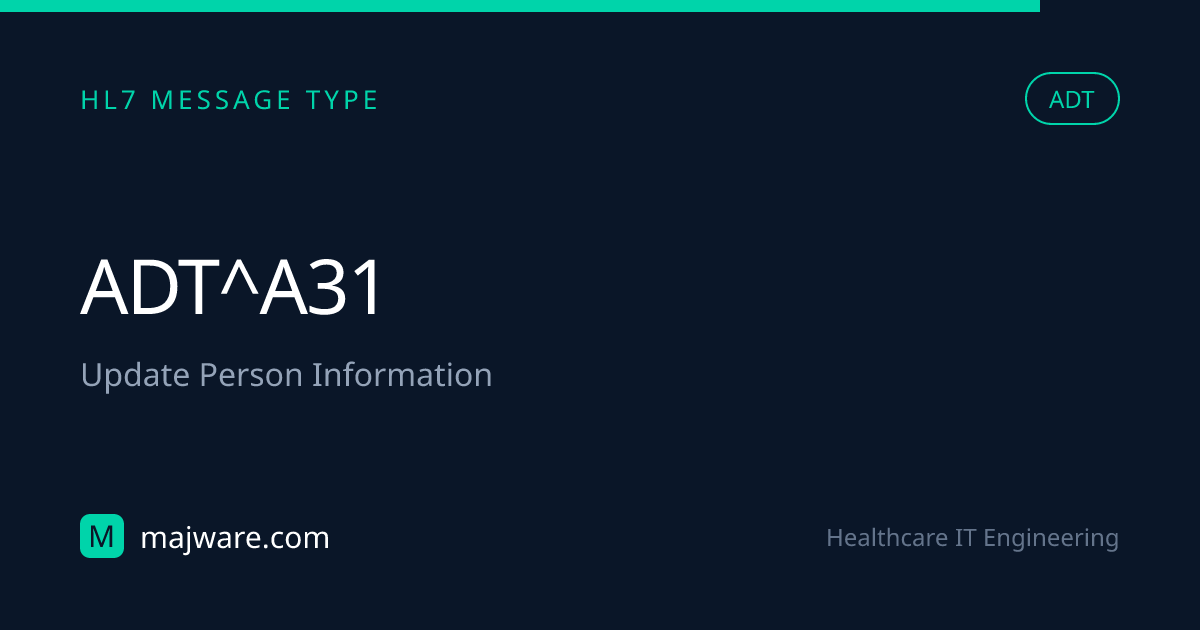 HL7 ADT^A31 — Update Person Information | Message Structure & Examples ...